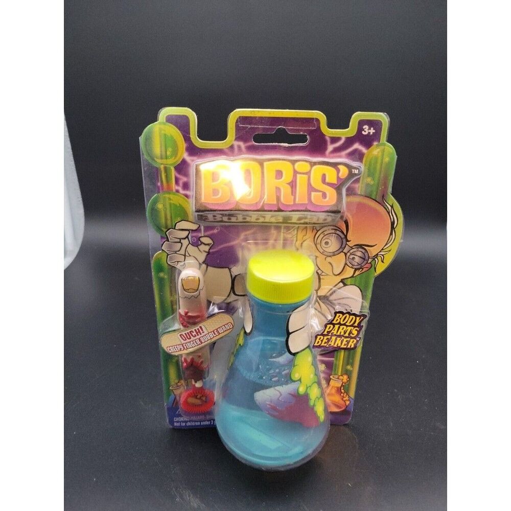 Boris' Bubble Lab -Body Parts Beaker Toy Finger Bubble Wand New Vtg 2006